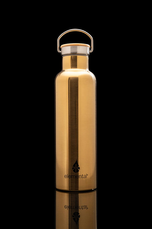 ELEMENTAL STAINLESS STEEL CLASSIC WATER BOTTLE - 25OZ GOLD