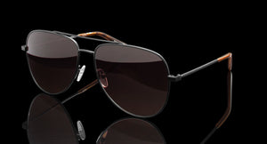 TUMI Black Aviator Sunglasses